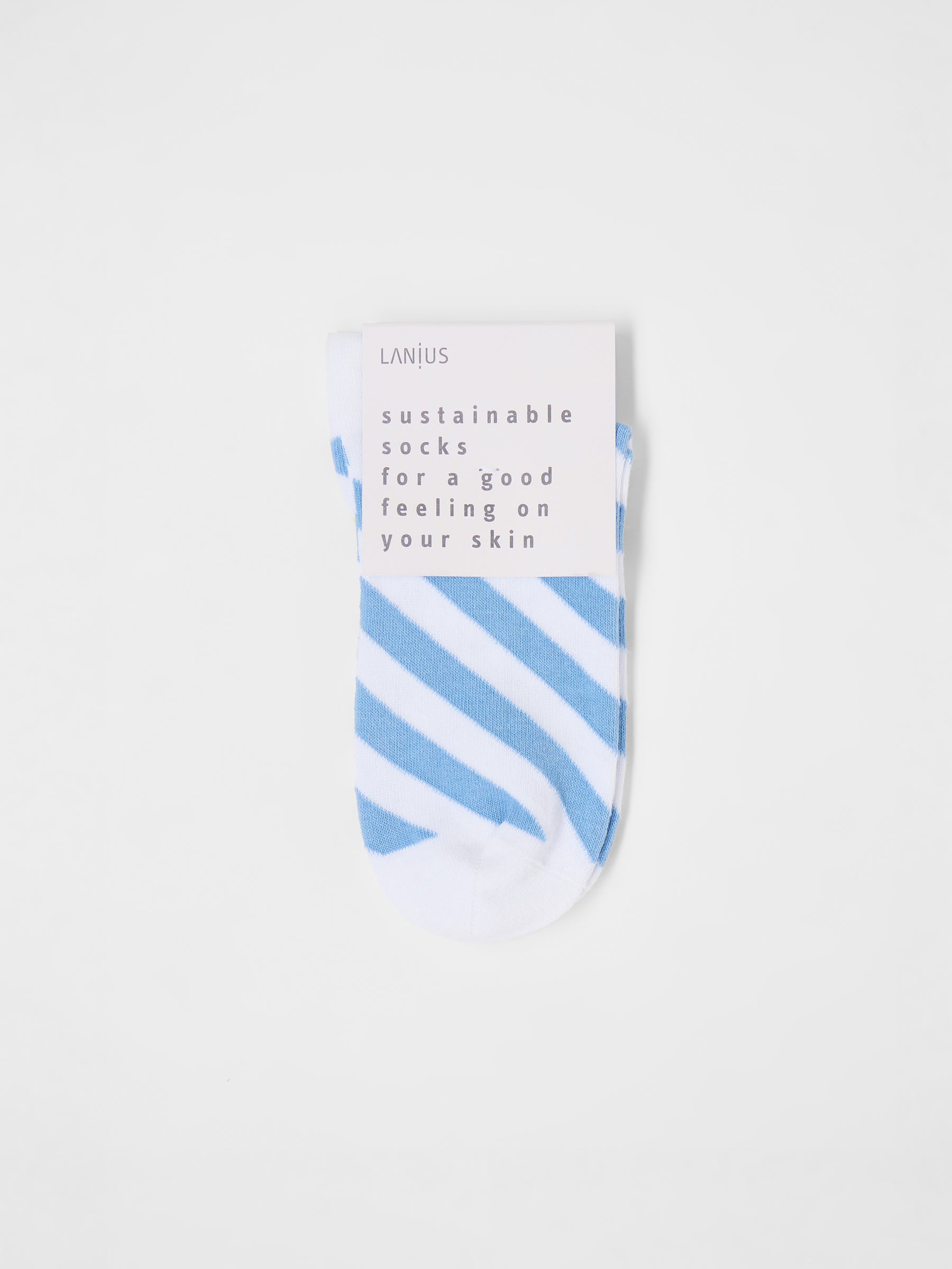Sneaker Socken Blockstreifen GOTS - Skyway/Off White