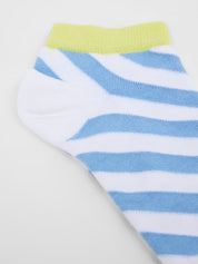 Sneaker Socken Blockstreifen GOTS - Skyway/Off White