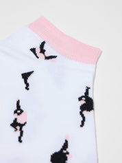 Sneaker Socken Intarsi GOTS - Off White/Rose