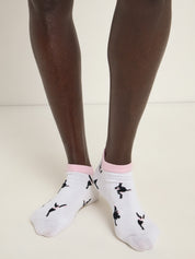 Sneaker Socken Intarsi GOTS - Off White/Rose