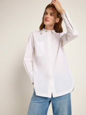 Oversize Hemdbluse GOTS - White