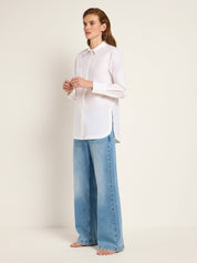 Oversize Hemdbluse GOTS - White