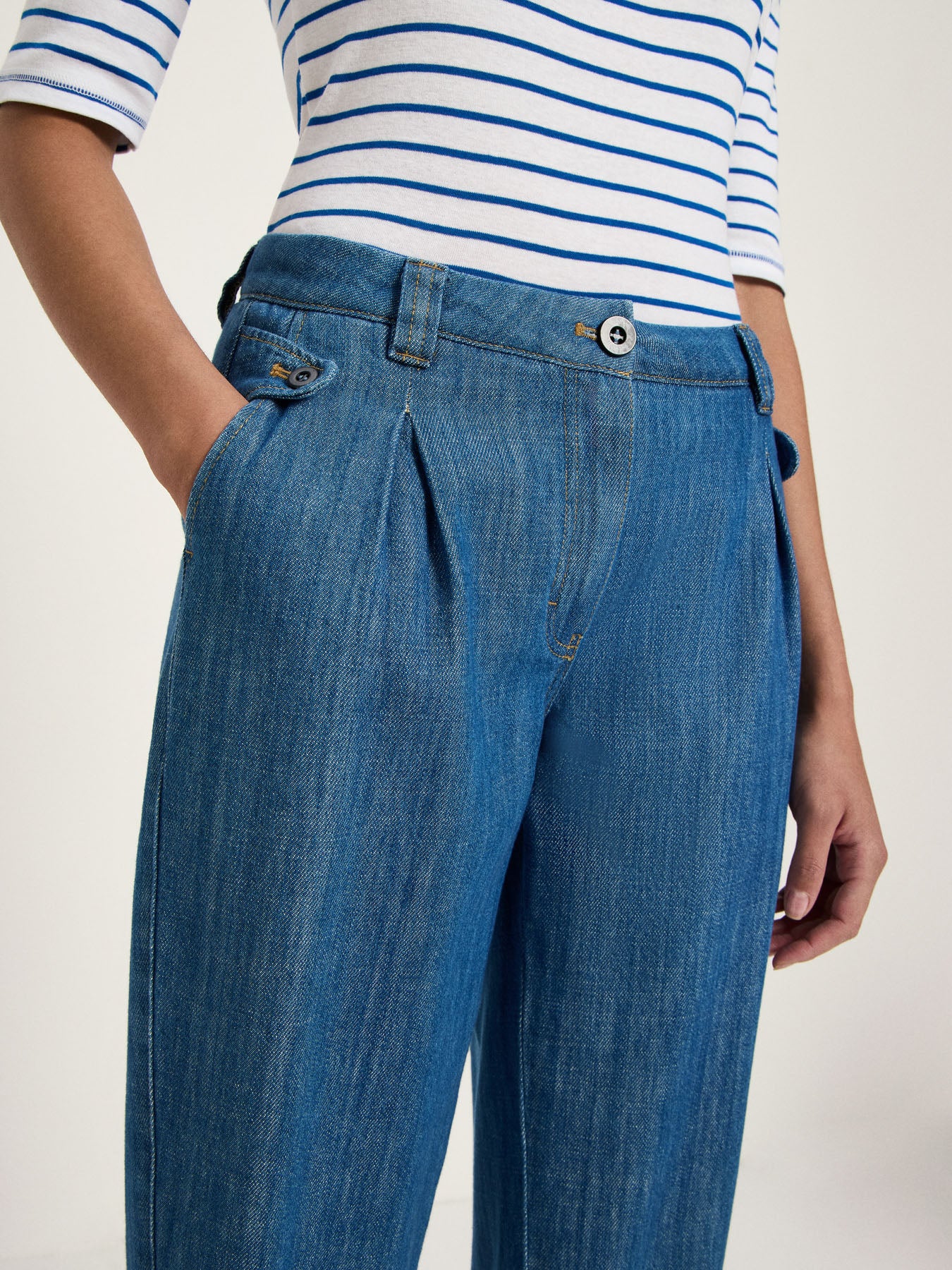 Jeans mit Bundfalte GOTS