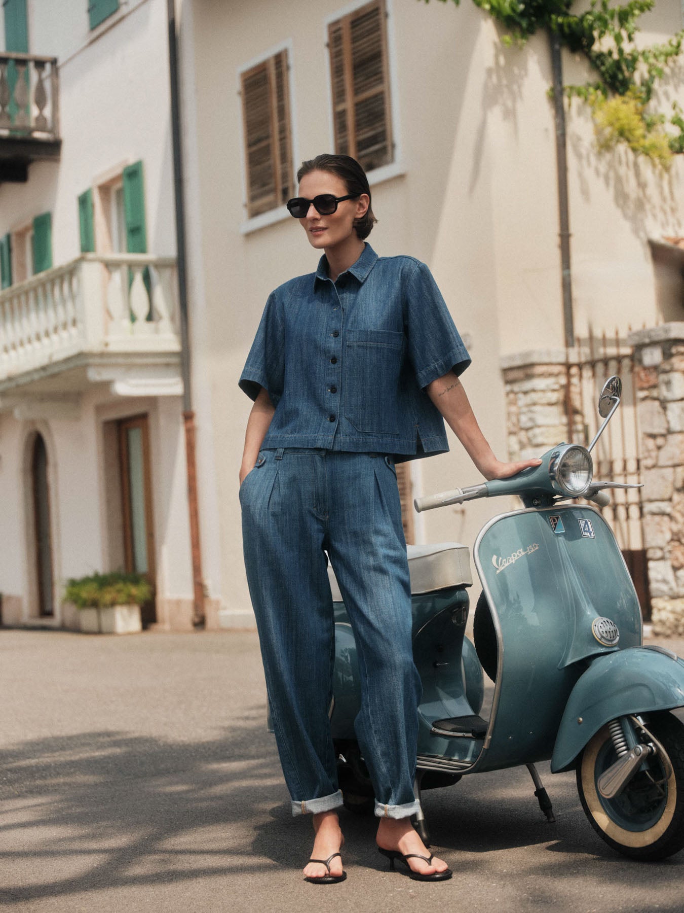 Jeans mit Bundfalte GOTS