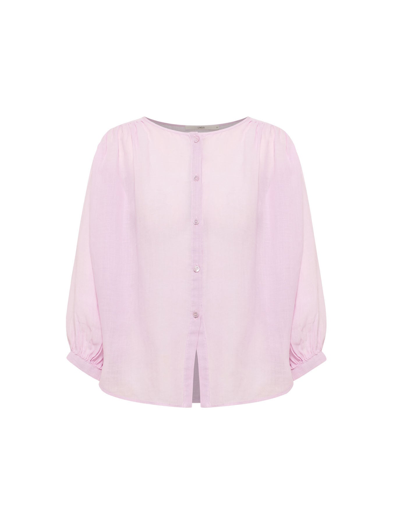 Bluse mit Kräuseln aus Ramie
