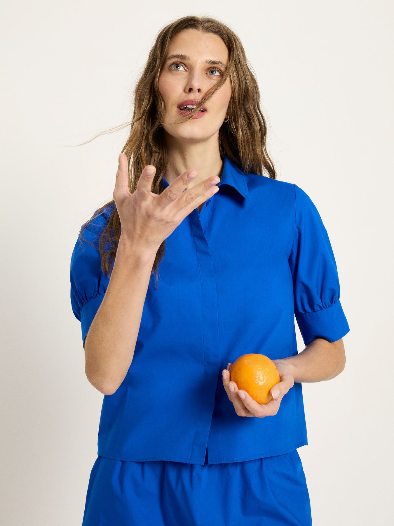 Bluse mit Puffärmeln GOTS