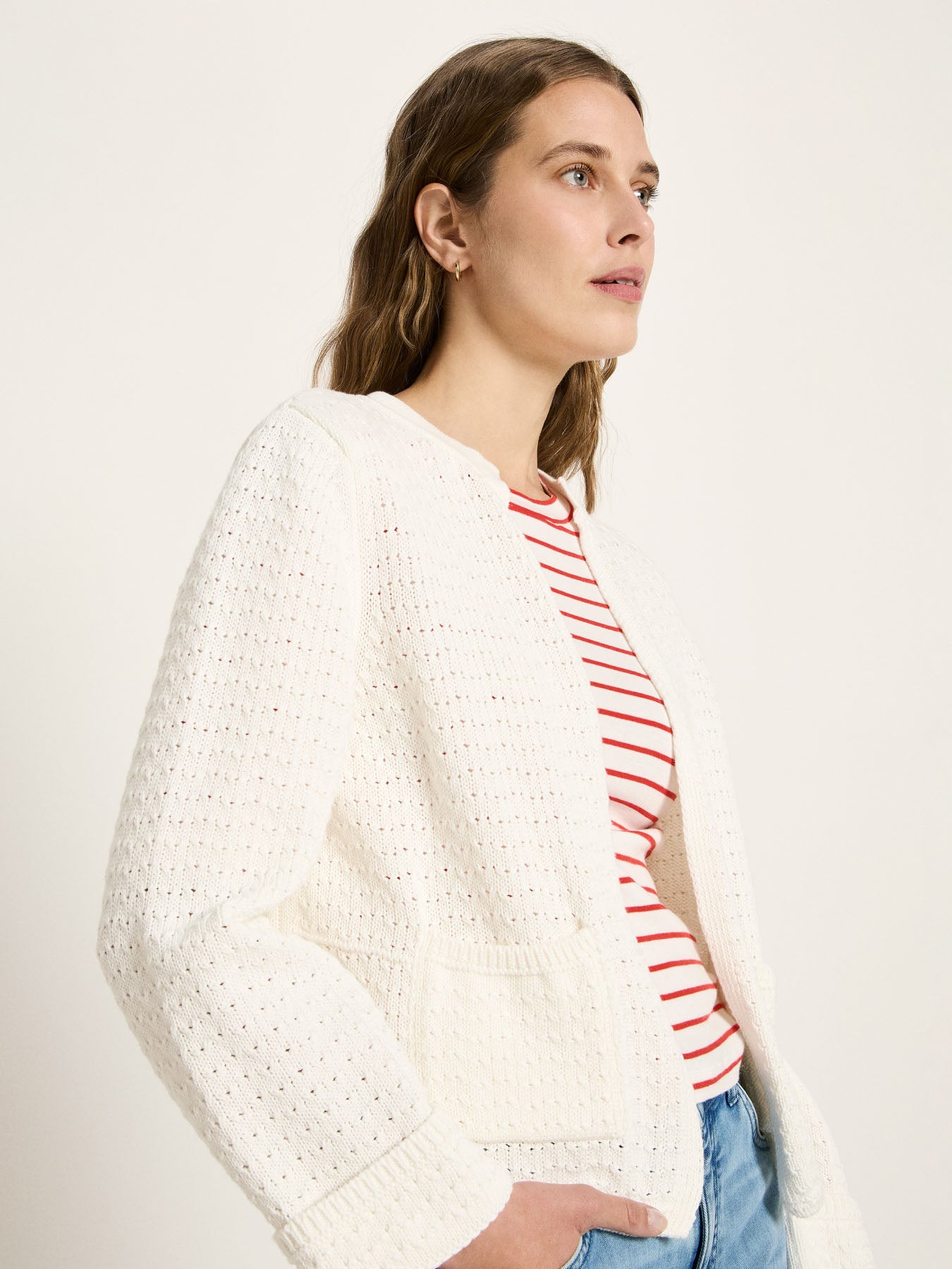 Strickjacke mit Struktur GOTS