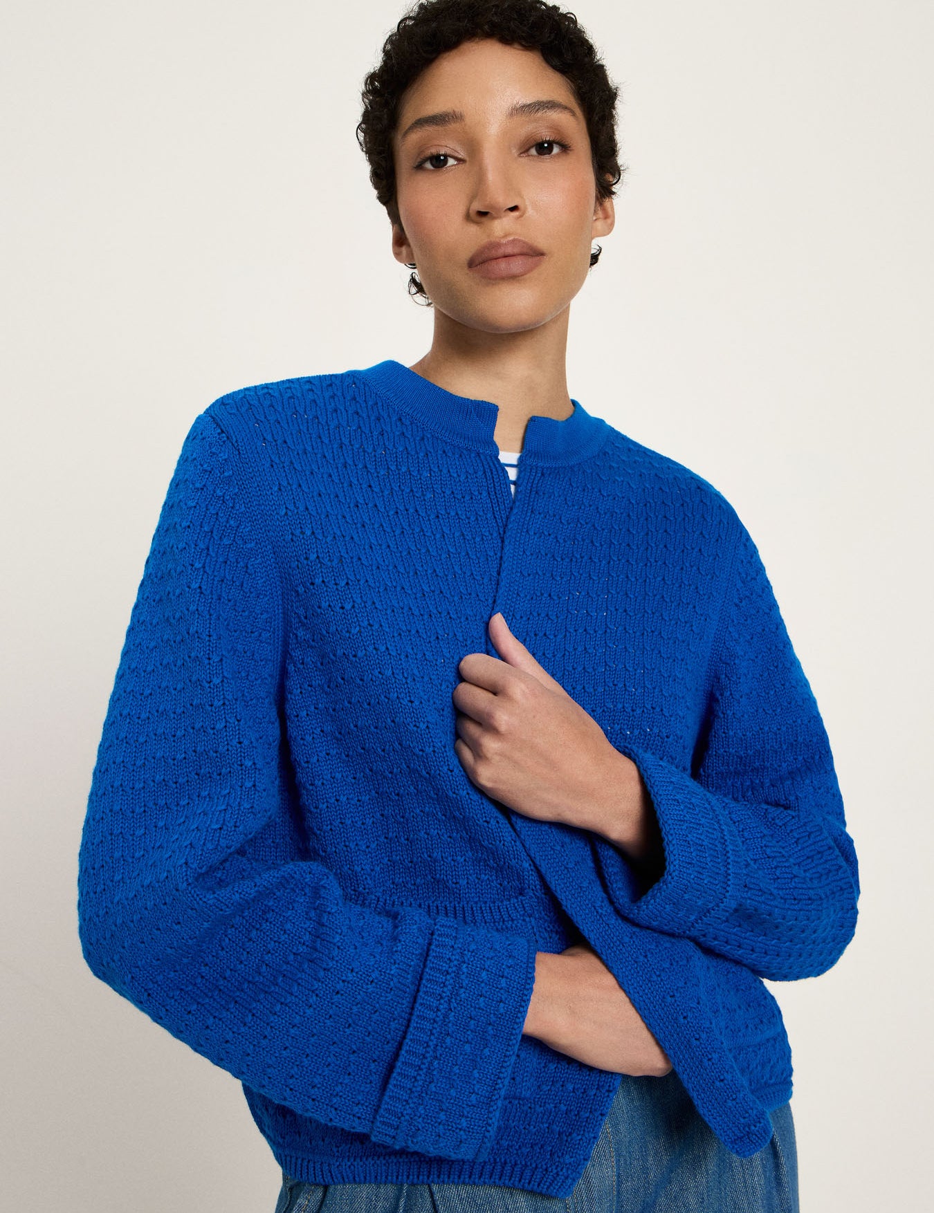 Strickjacke mit Struktur GOTS