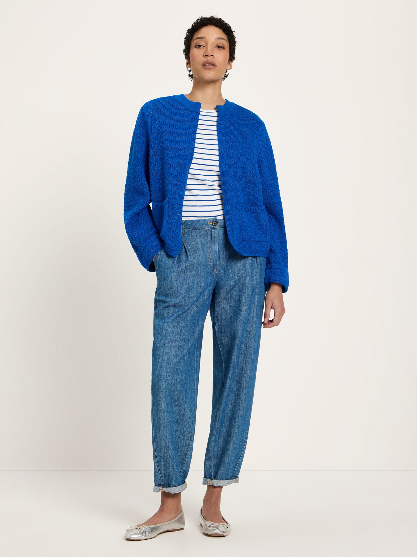 Strickjacke mit Struktur GOTS