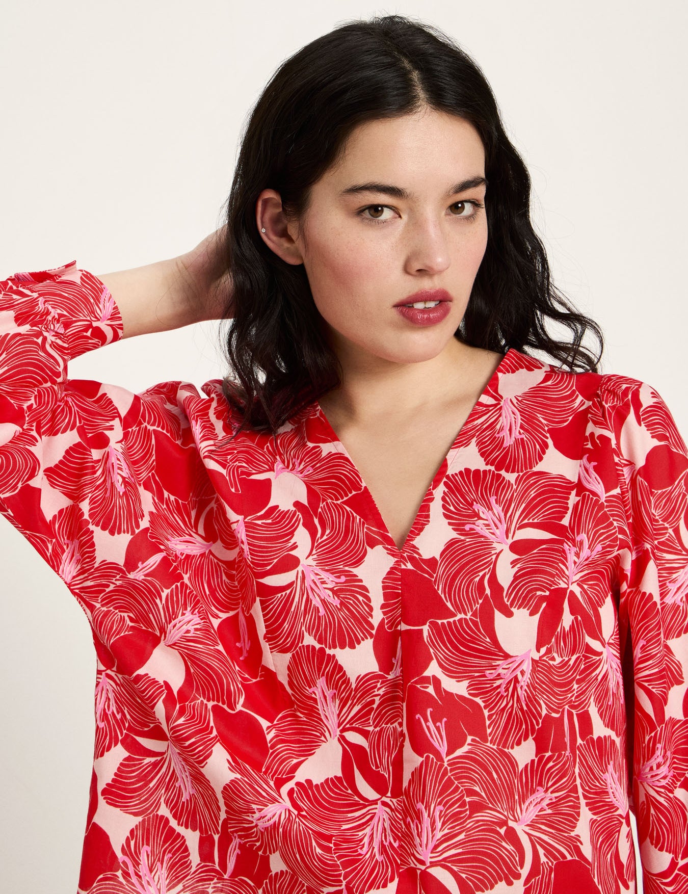 Bluse mit Kräuseln (GOTS)