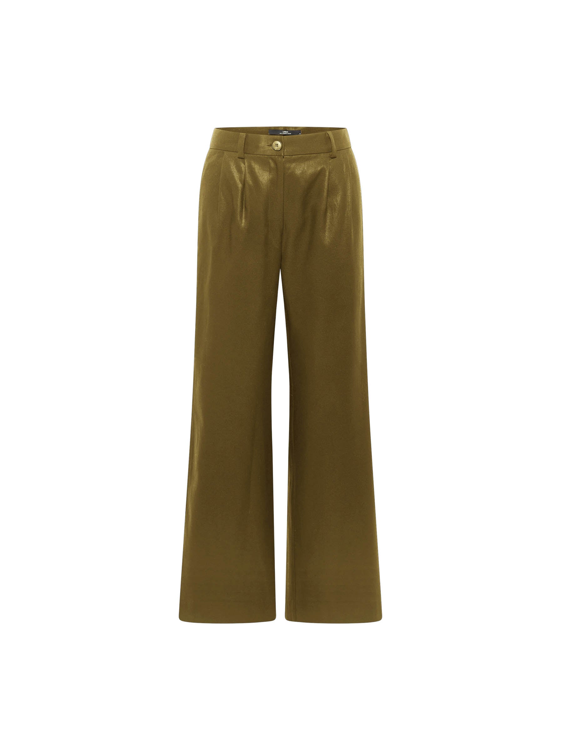 Olivgrüne Damenhose auf weißem Hintergrund