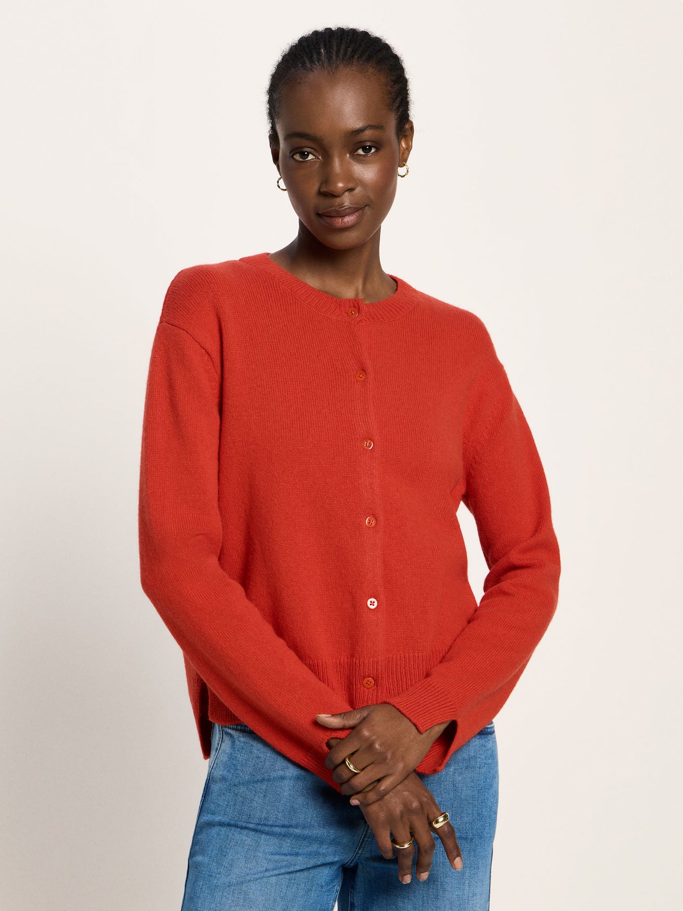 Boxy Strickjacke GOTS