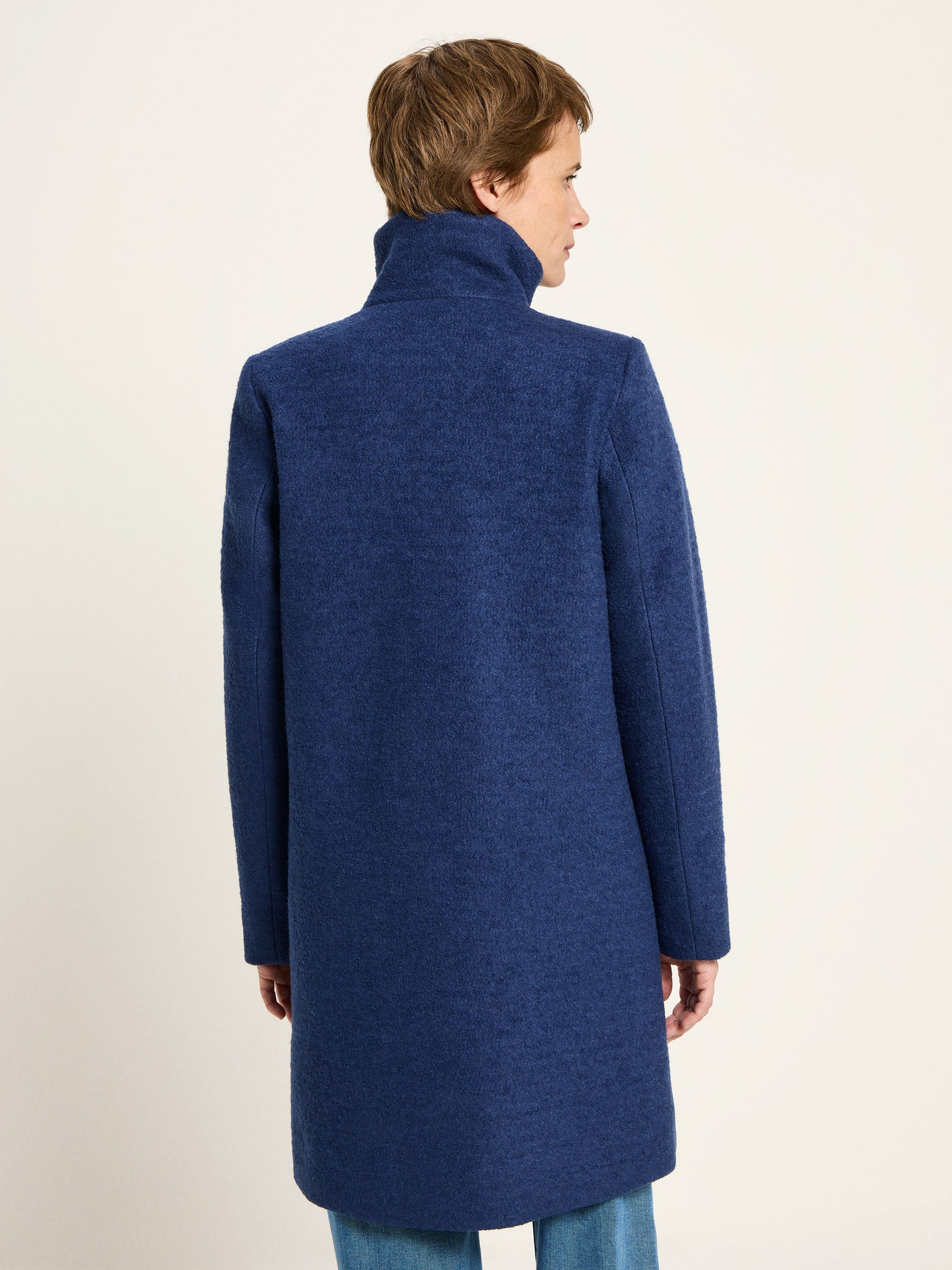 Walkmantel mit Stehkragen GOTS - Vintage Blue