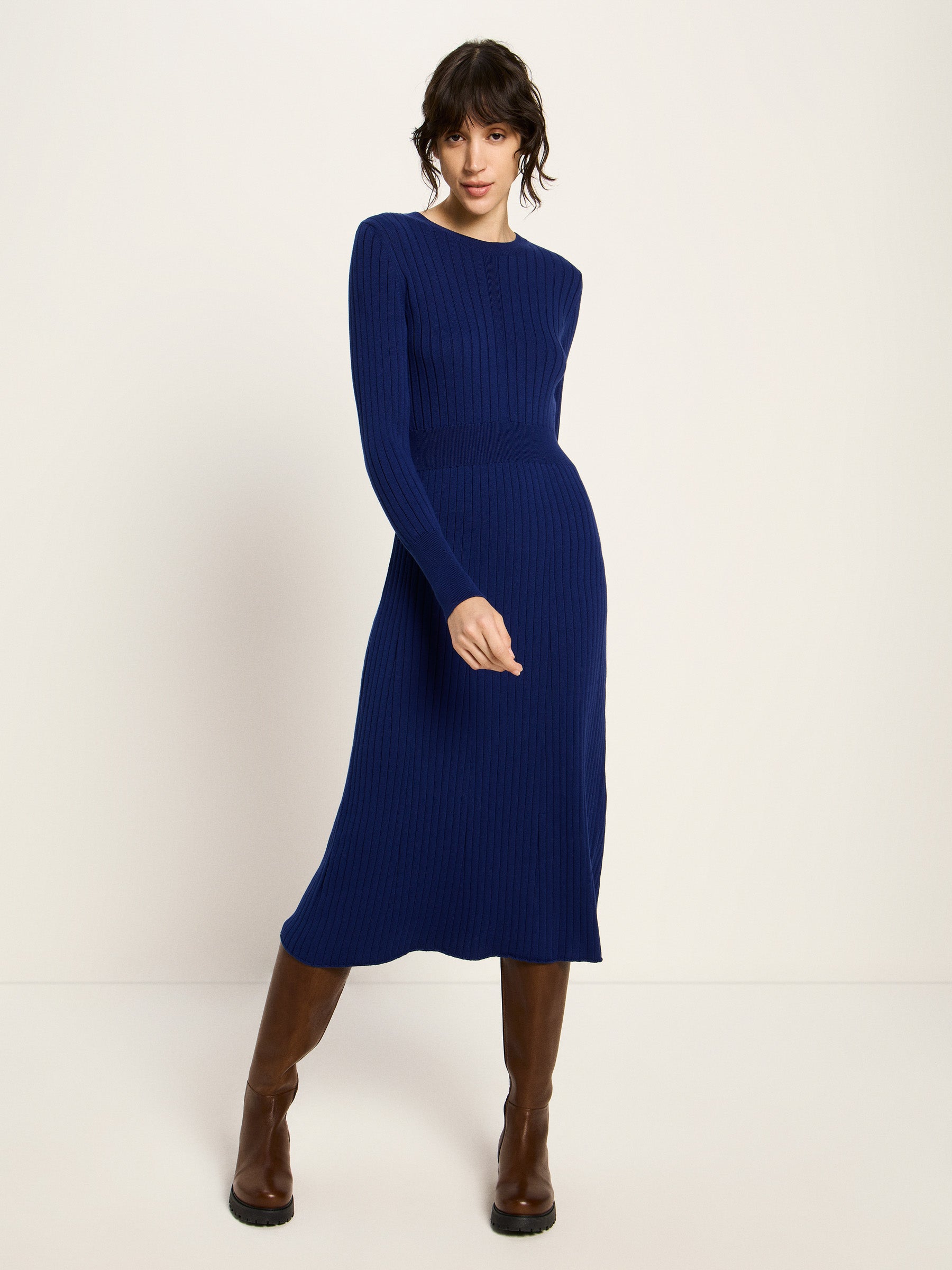 Strickkleid GOTS - Purple Blue