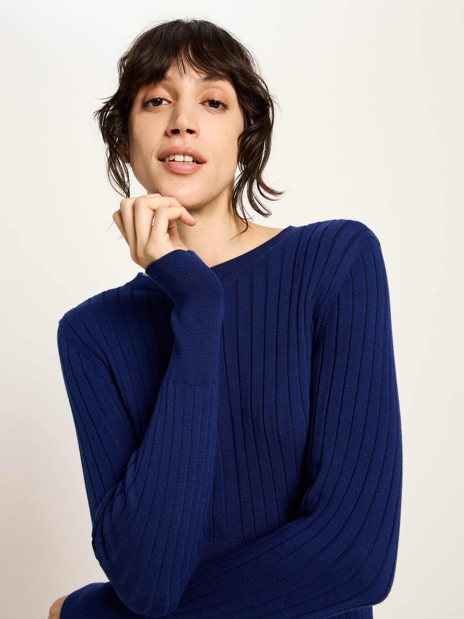 Strickkleid GOTS - Purple Blue