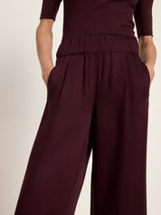 Hose mit Weitem Bein - Bordeaux