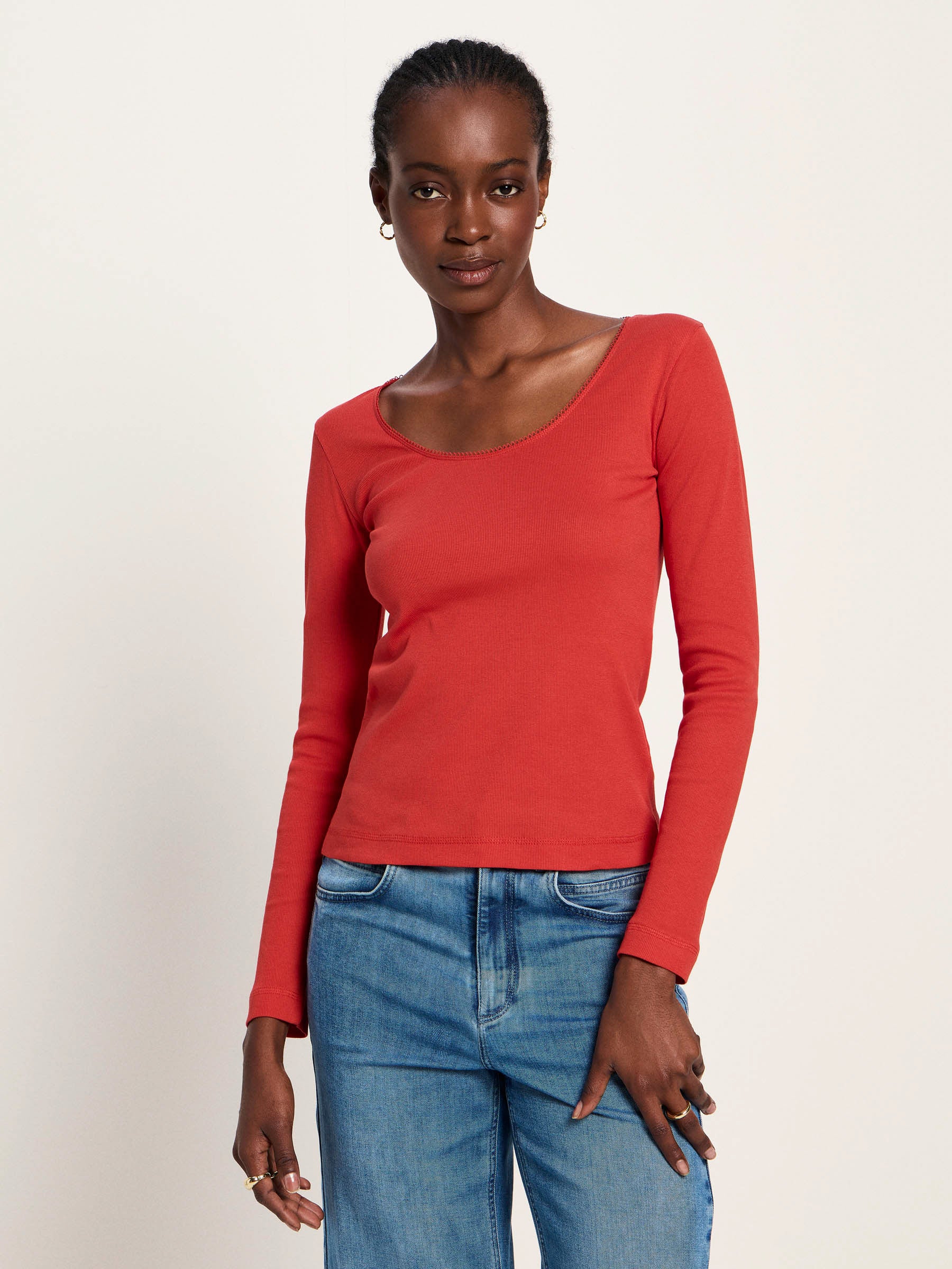 Langarmshirt GOTS - Red Alert