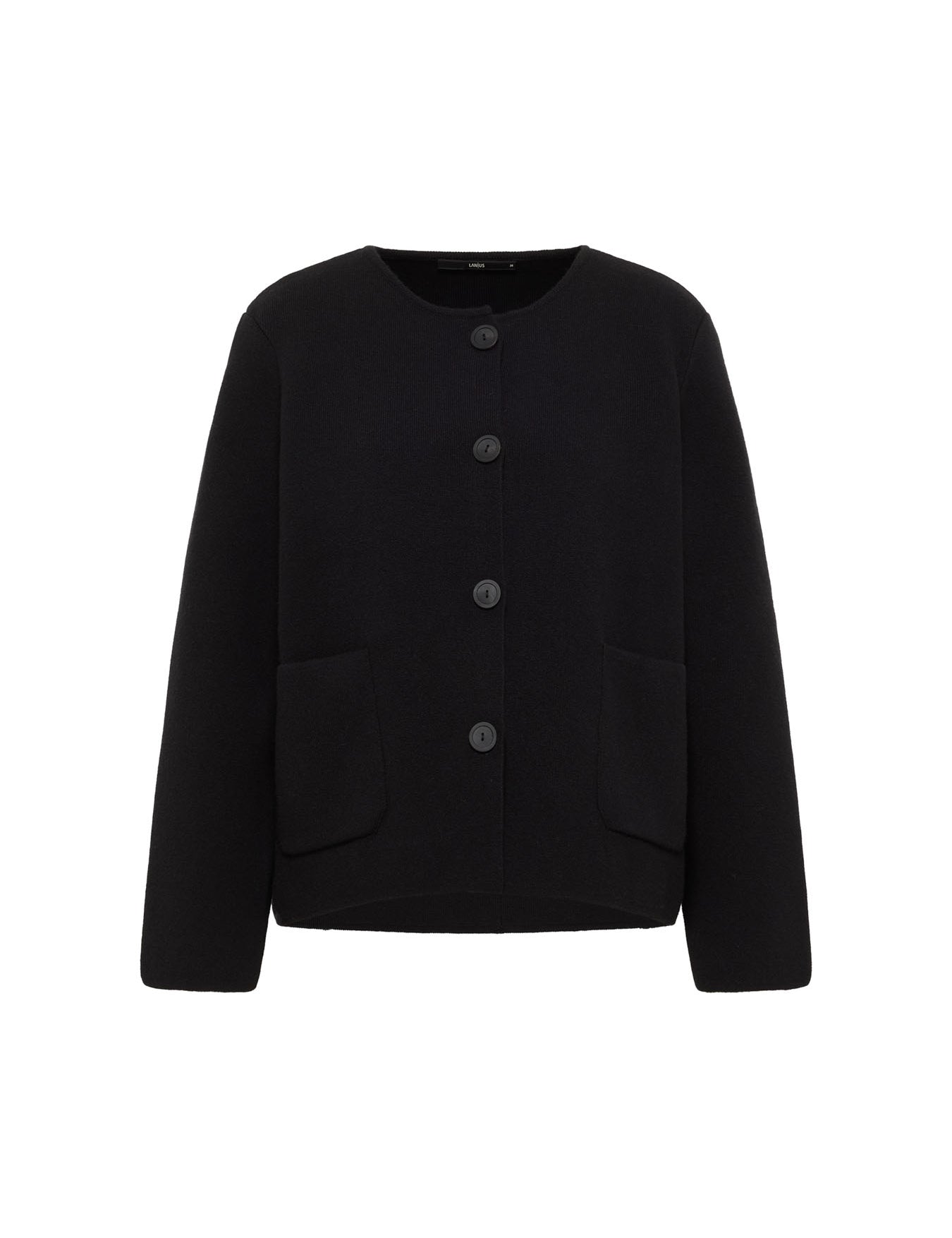 Strickjacke Doubleface GOTS - Schwarz