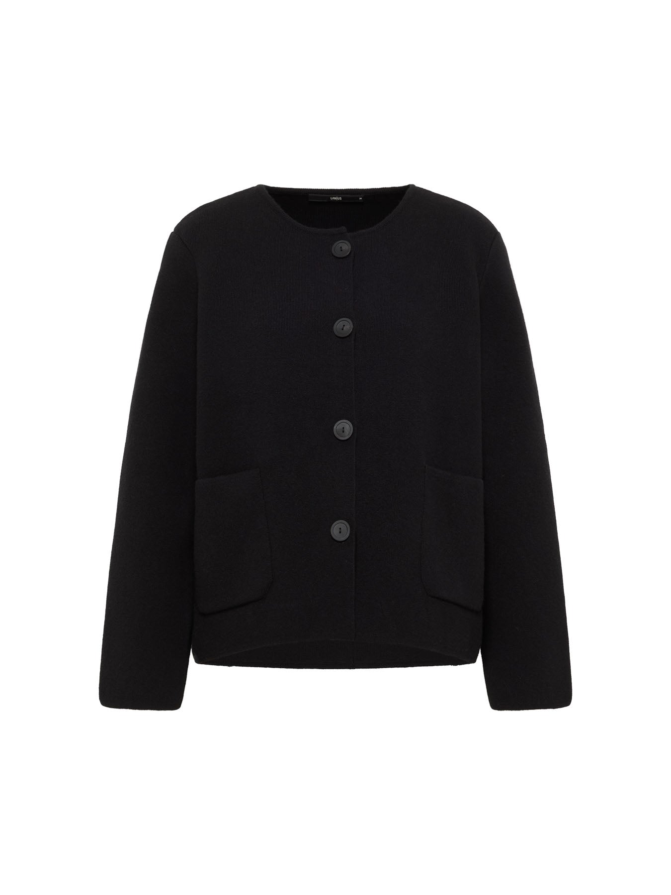 Strickjacke Doubleface GOTS - Schwarz