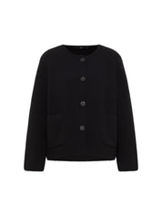 Strickjacke Doubleface GOTS - Schwarz