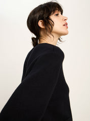 Strickjacke Doubleface GOTS - Schwarz