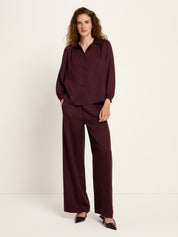 Hemdbluse aus Tencel - Bordeaux