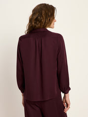 Hemdbluse aus Tencel - Bordeaux