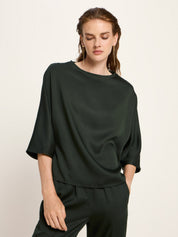3/4 Arm Bluse aus Tencel - Forest