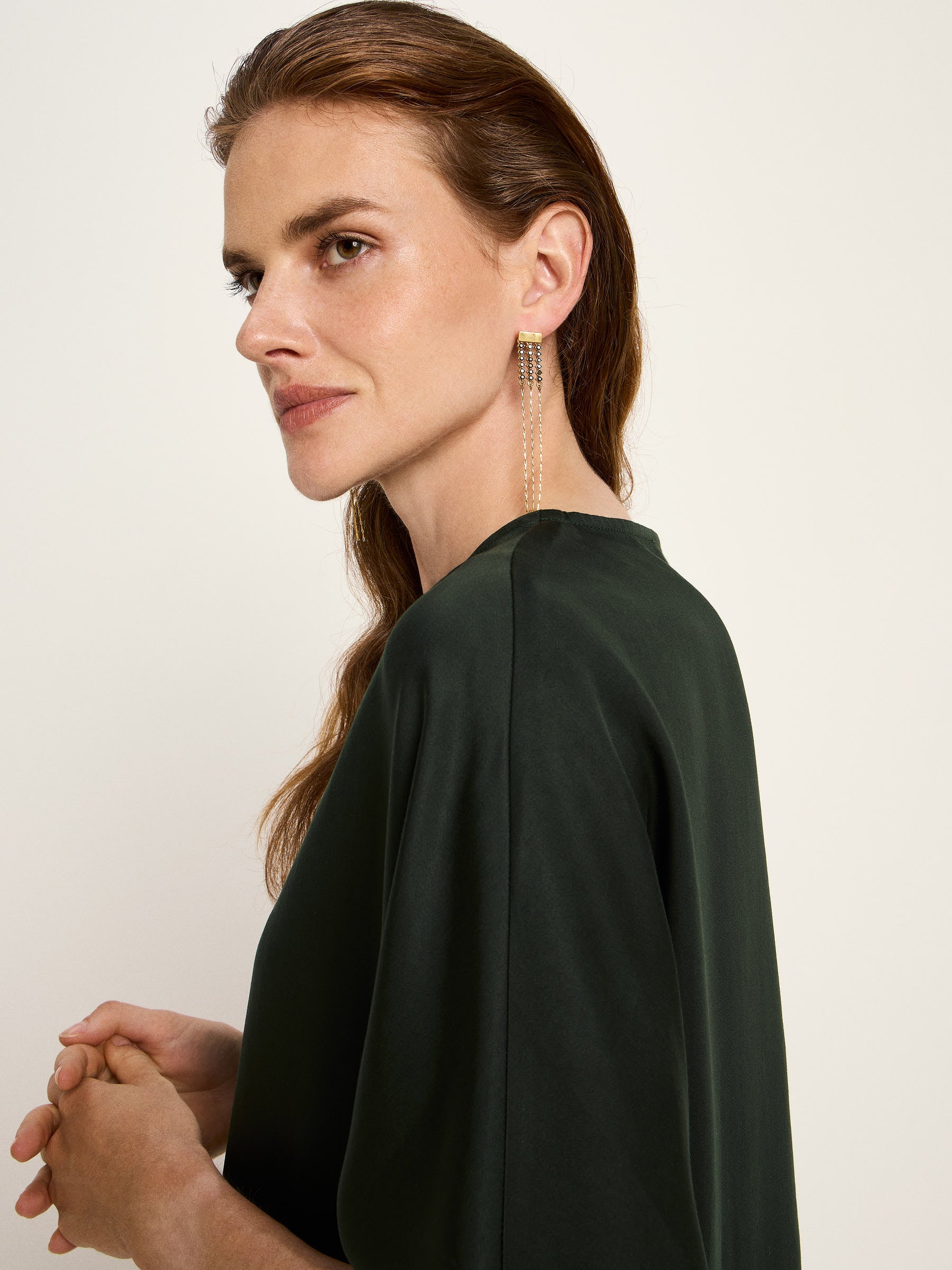 3/4 Arm Bluse aus Tencel - Forest