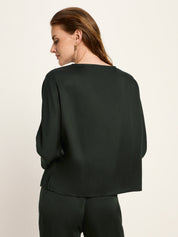3/4 Arm Bluse aus Tencel - Forest