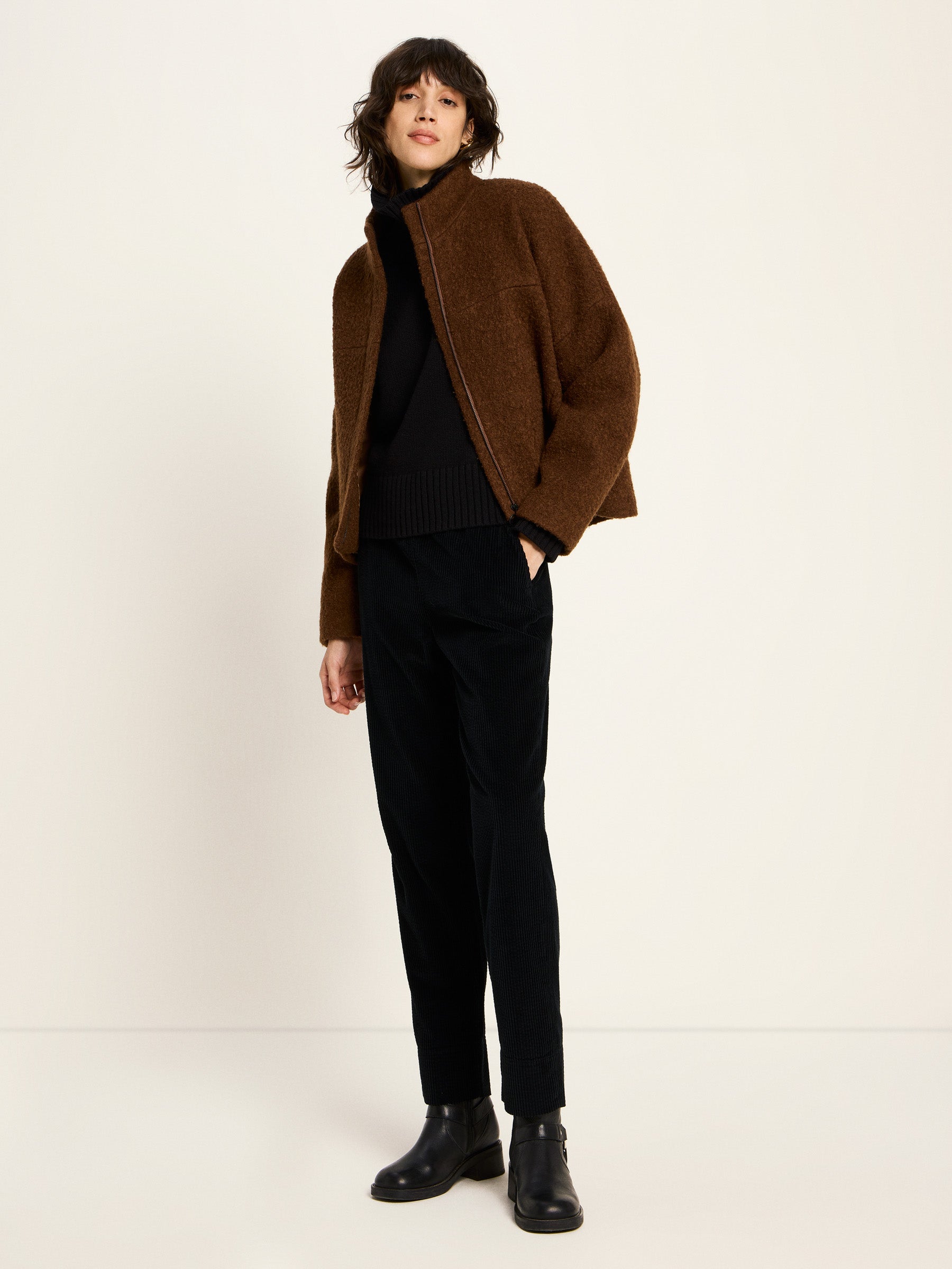 Boucle Jacke GOTS - Brown