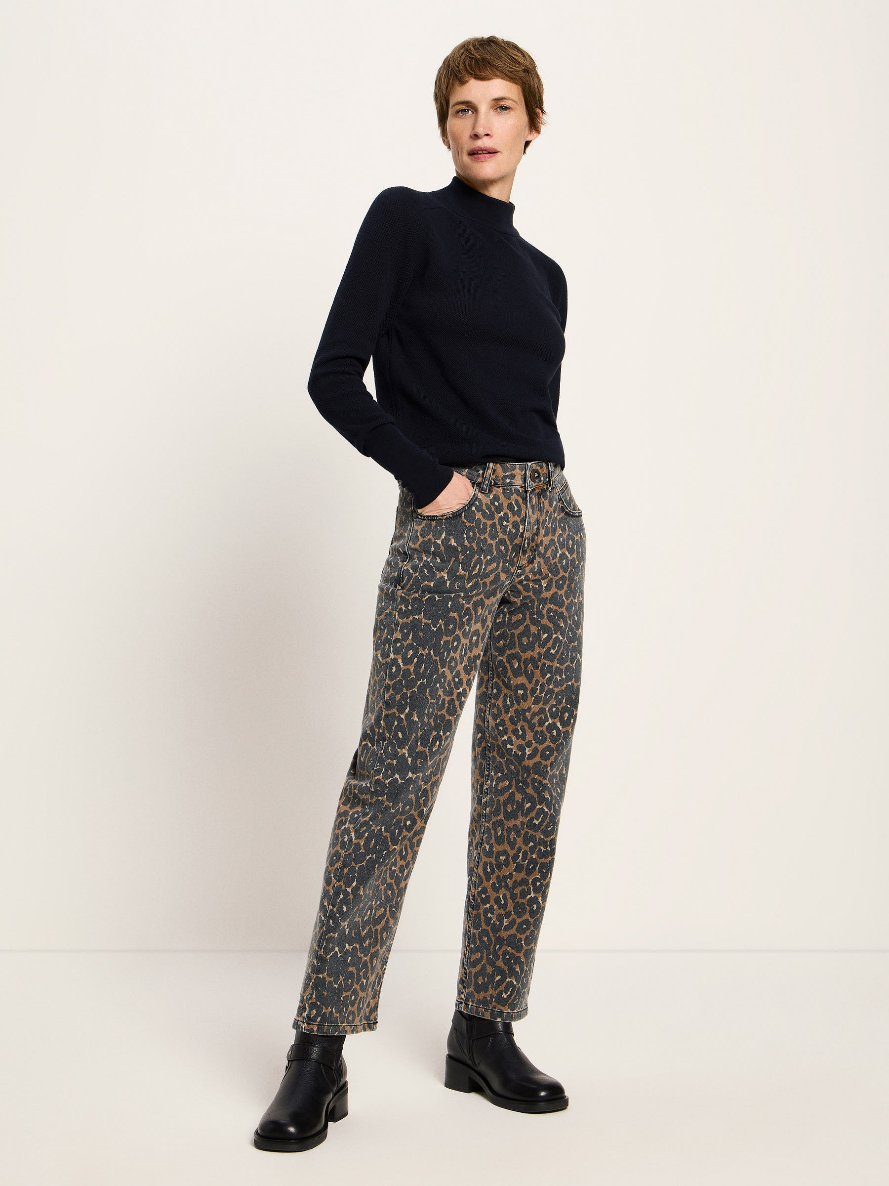 Relaxed Jeans GOTS - Print Leo