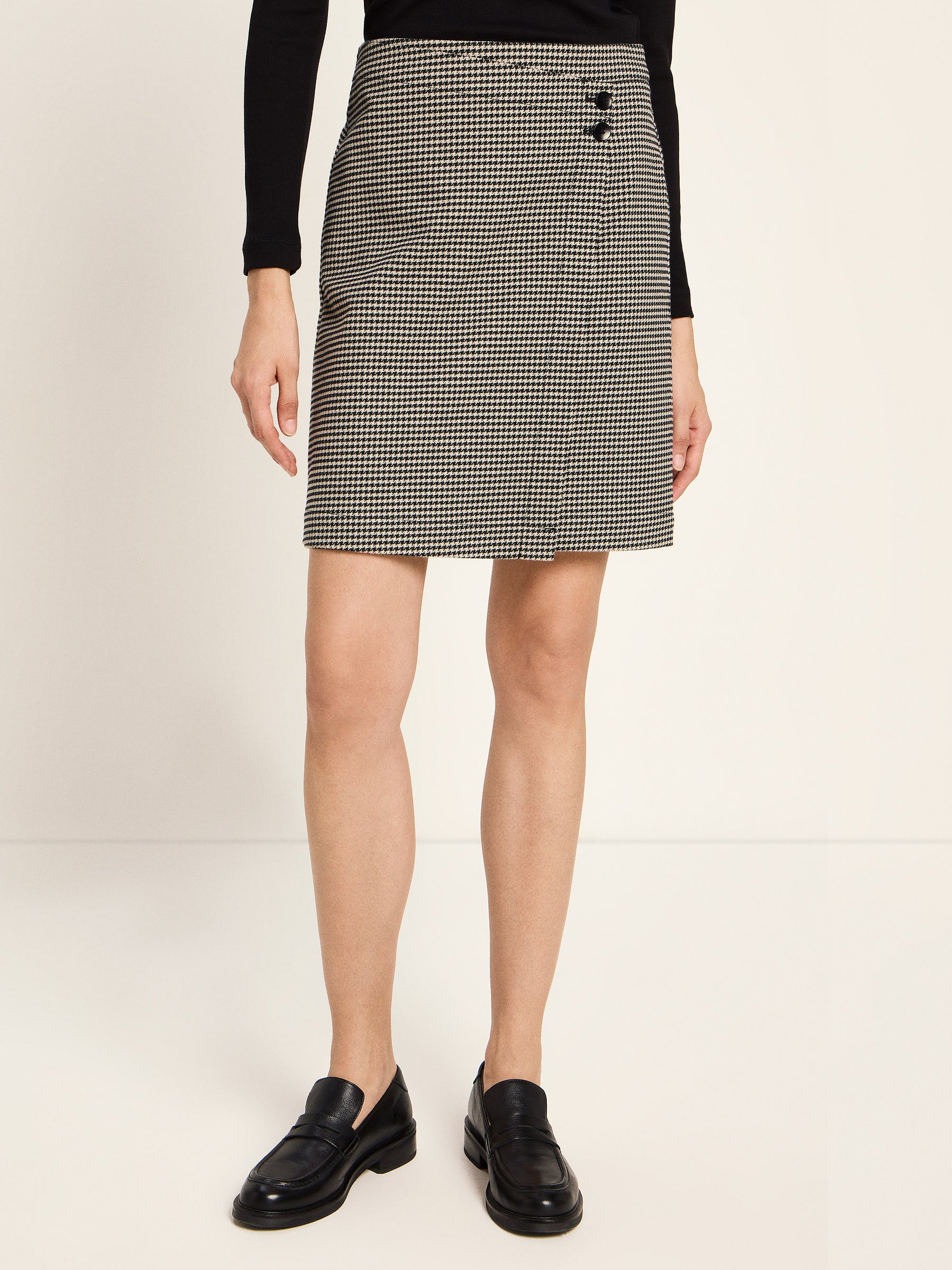 Hahnentritt Rock GOTS - Black/Off White