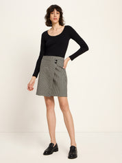 Hahnentritt Rock GOTS - Black/Off White