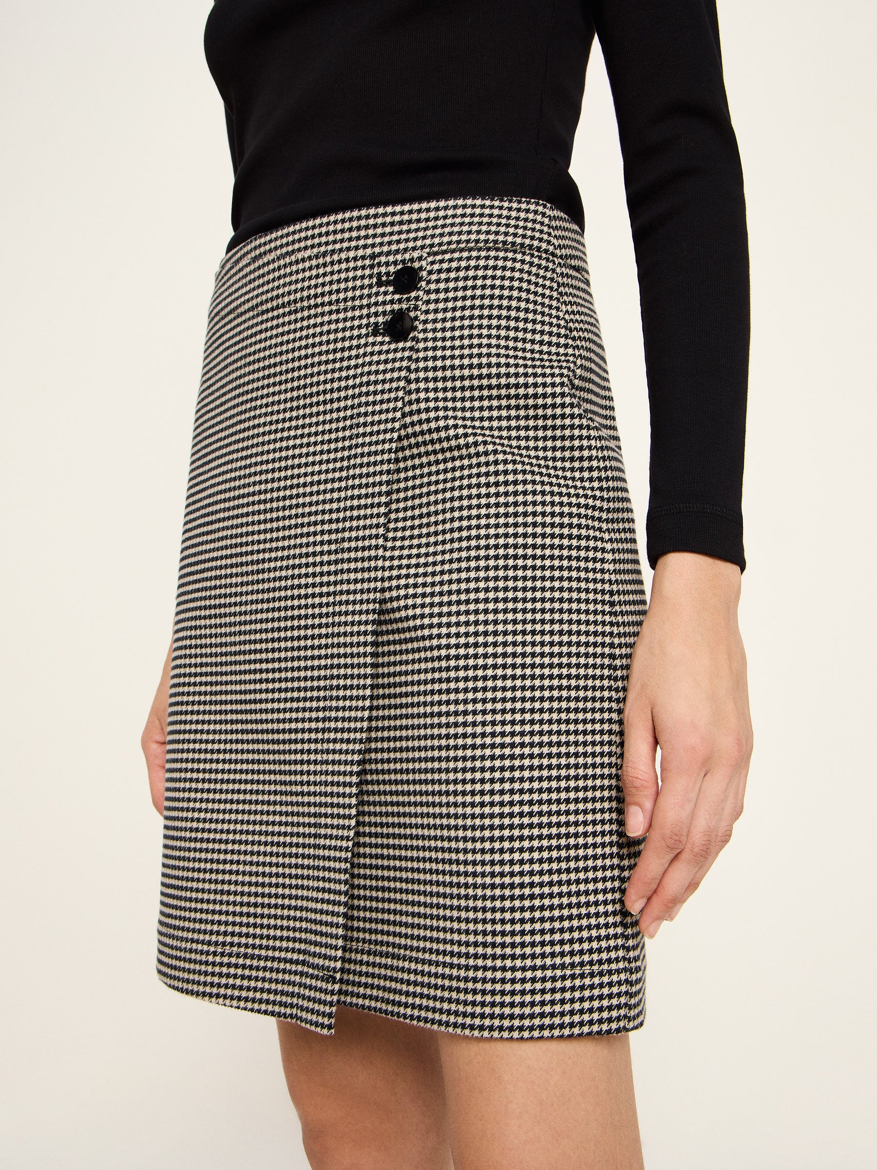 Hahnentritt Rock GOTS - Black/Off White