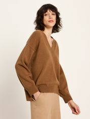 Pullover mit V-Ausschnitt - Brown