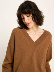 Pullover mit V-Ausschnitt - Brown