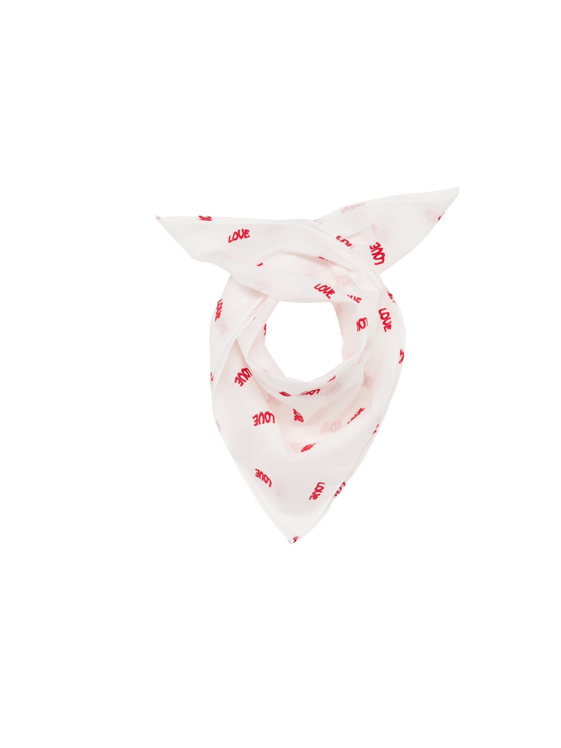 Tuch aus Bio-Baumwolle - Off White/ Love