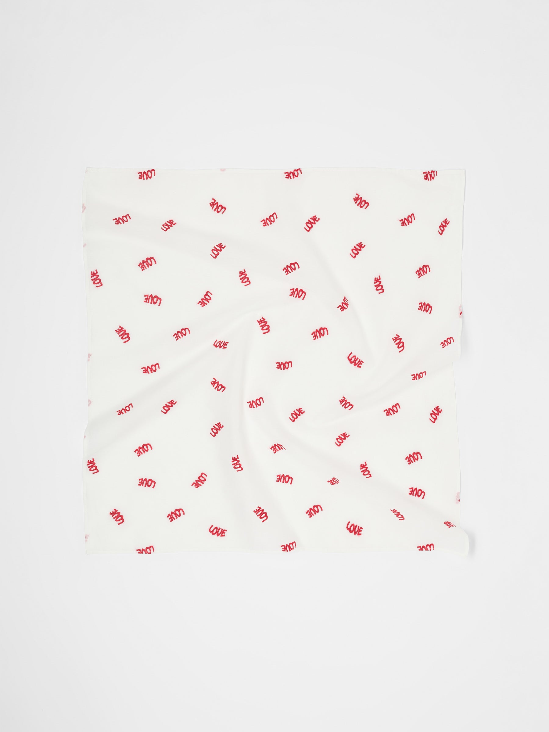 Tuch aus Bio-Baumwolle - Off White/ Love