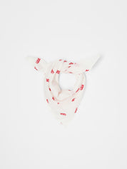 Tuch aus Bio-Baumwolle - Off White/ Love