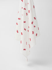 Tuch aus Bio-Baumwolle - Off White/ Love