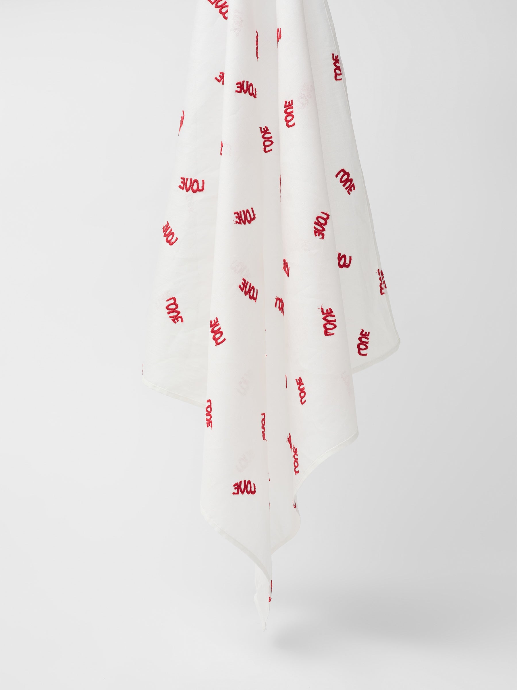 Tuch aus Bio-Baumwolle - Off White/ Love