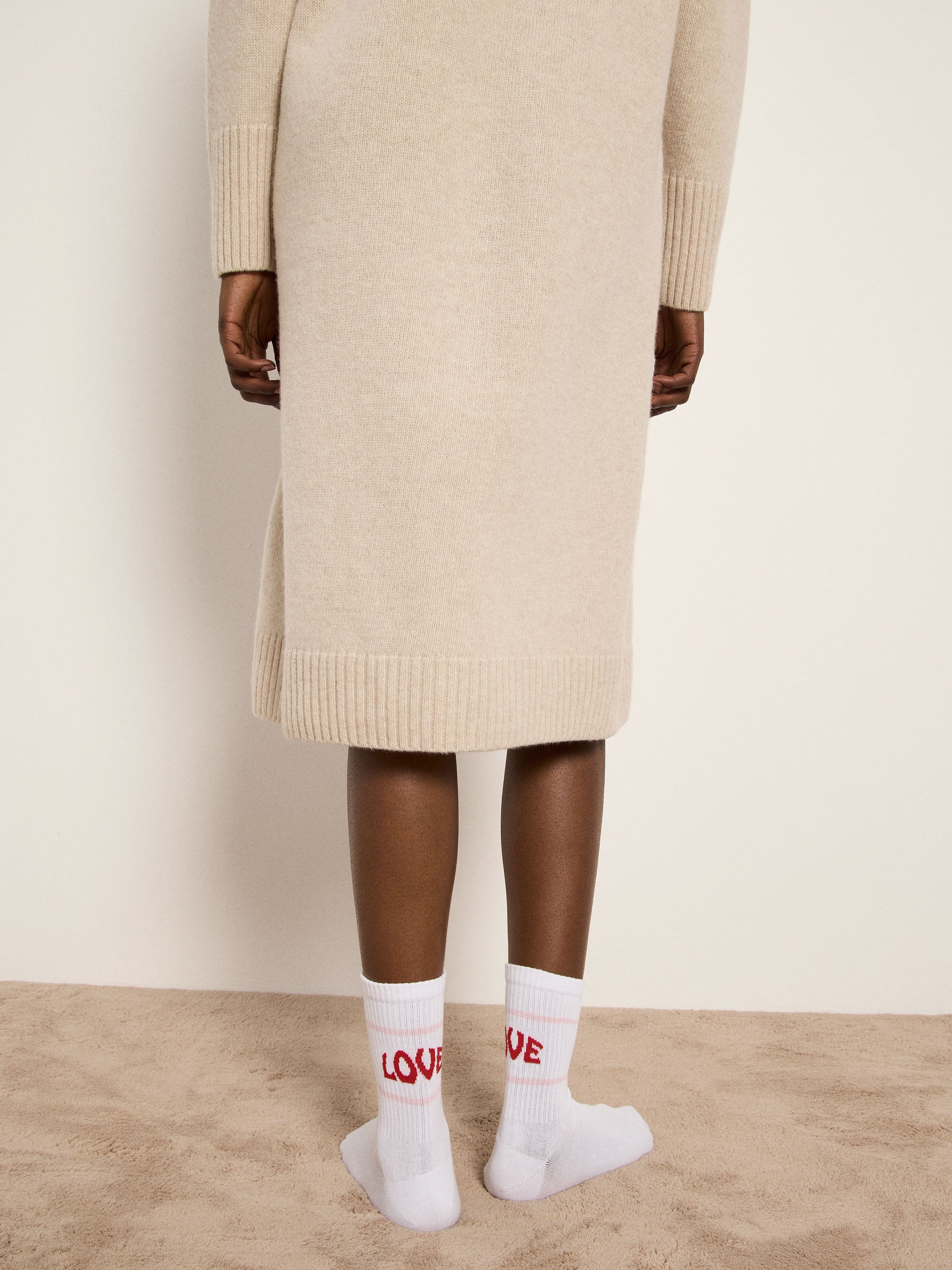 Statement Socken "Love" GOTS - Weiß