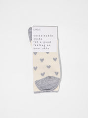 Socken mit Herzen GOTS - Off White