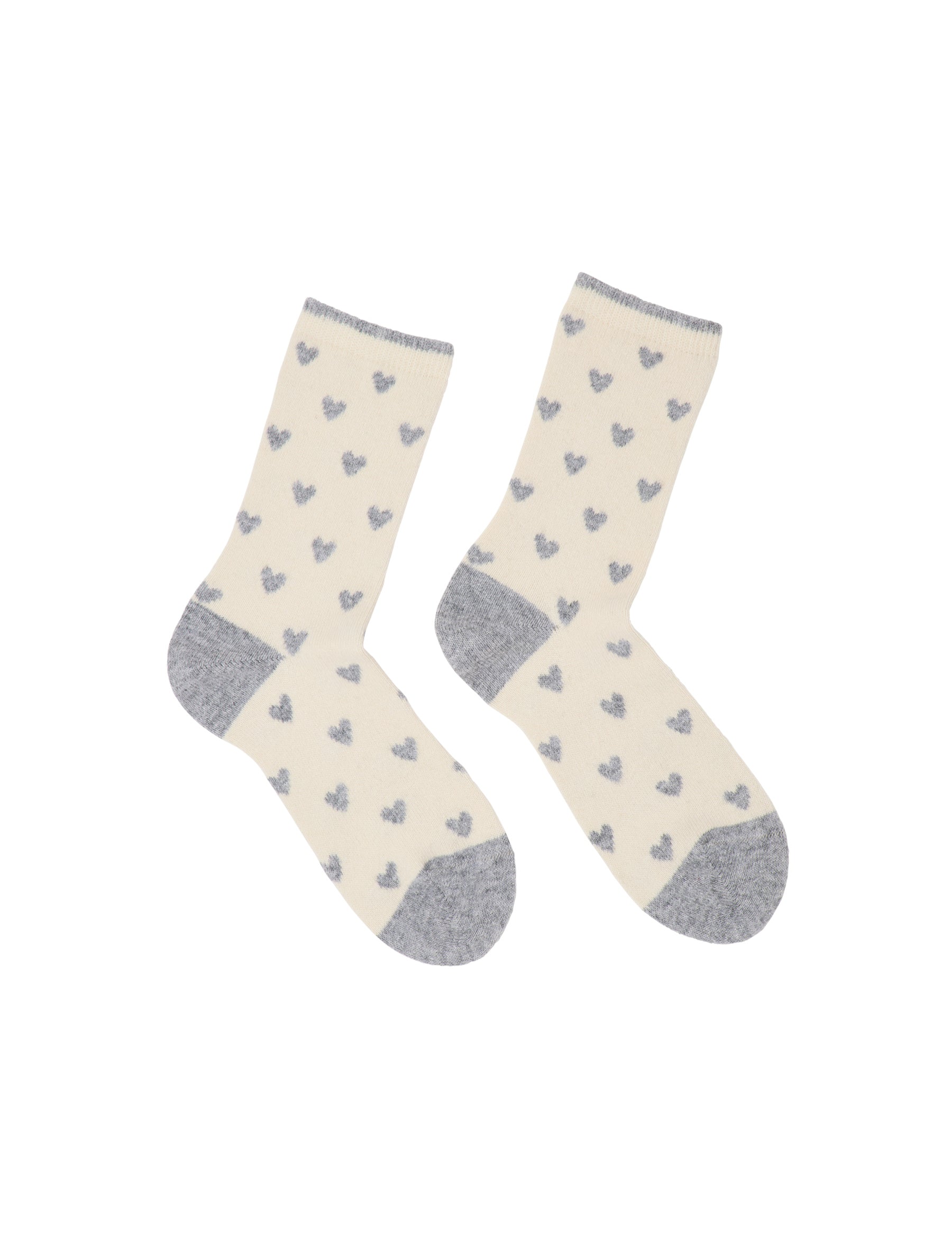 Socken mit Herzen GOTS - Off White