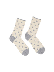 Socken mit Herzen GOTS - Off White