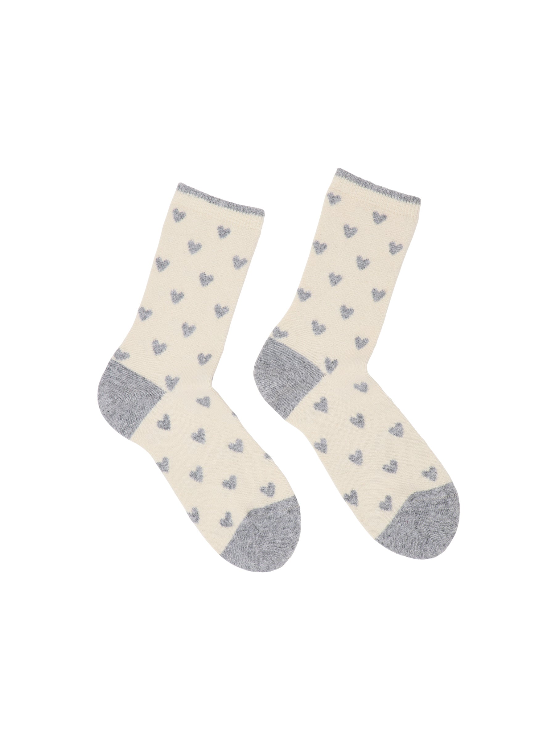 Socken mit Herzen GOTS - Off White