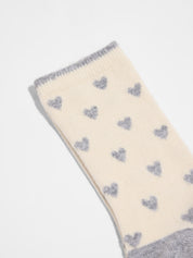 Socken mit Herzen GOTS - Off White