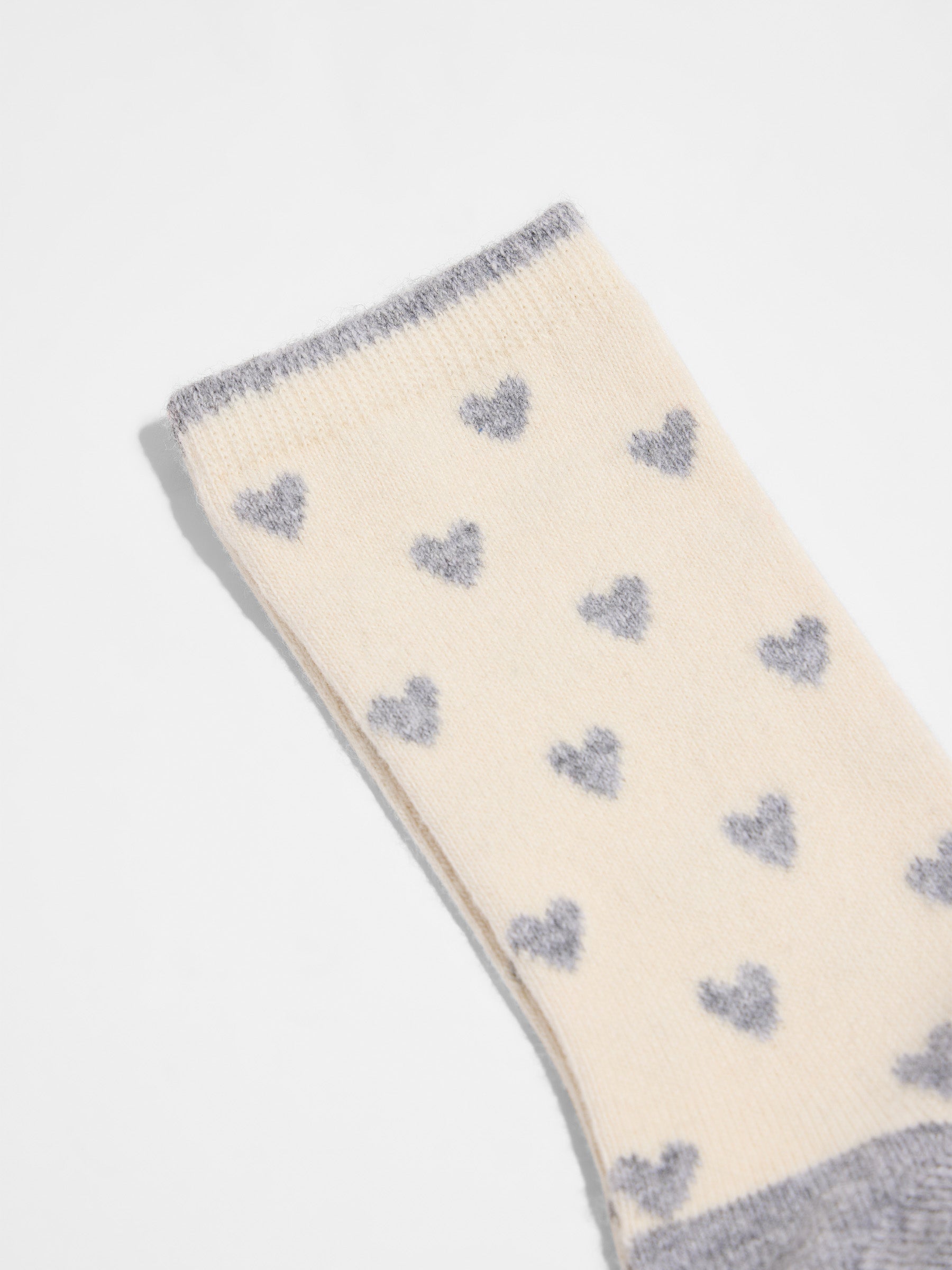 Socken mit Herzen GOTS - Off White