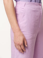 Hose aus Bio-Leinen - Light Lilac